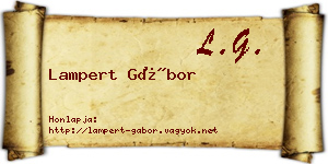 Lampert Gábor névjegykártya